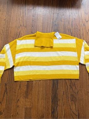 H&M (Divided) Cropped High Neck Striped Sweater